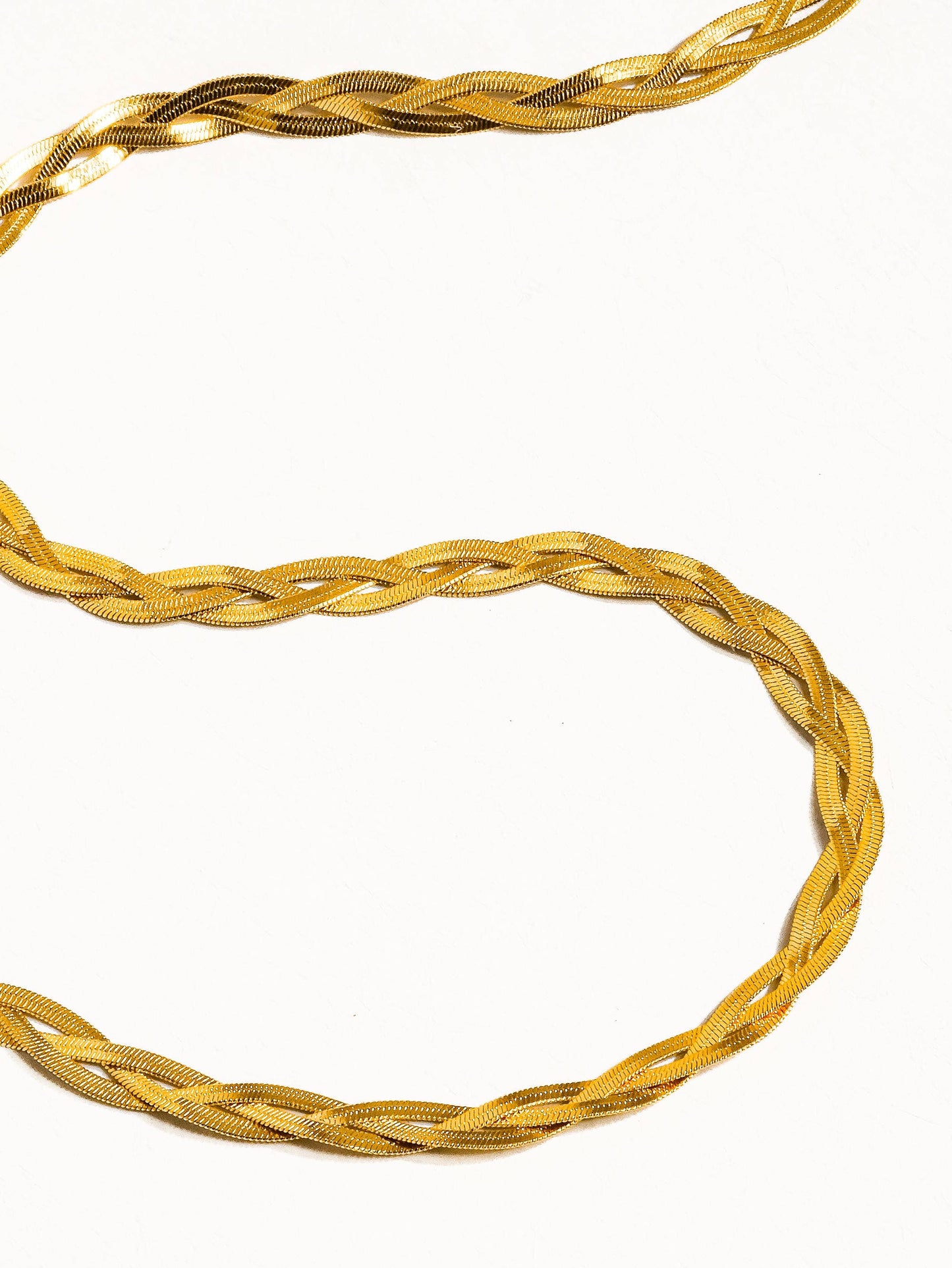 Vedette 18K Gold Non-Tarnish Braided Snake Chain Necklace
