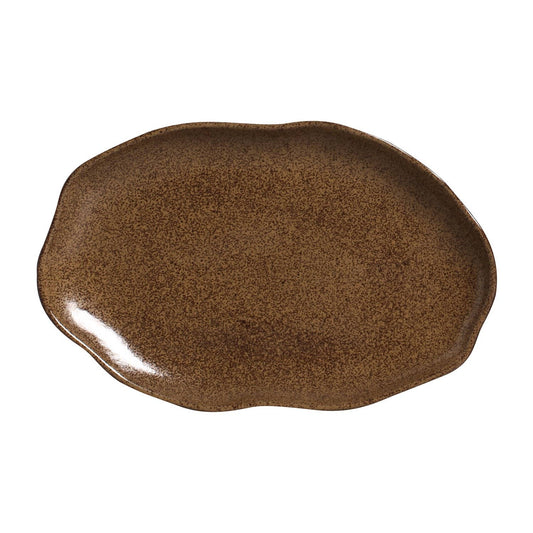 Shallow Oval Platter Medium Stoneware 11.81x7.87" Dijon