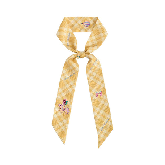 Pop Pony Silk Twill Skinny Scarf - Yellow - Lost Pattern NYC