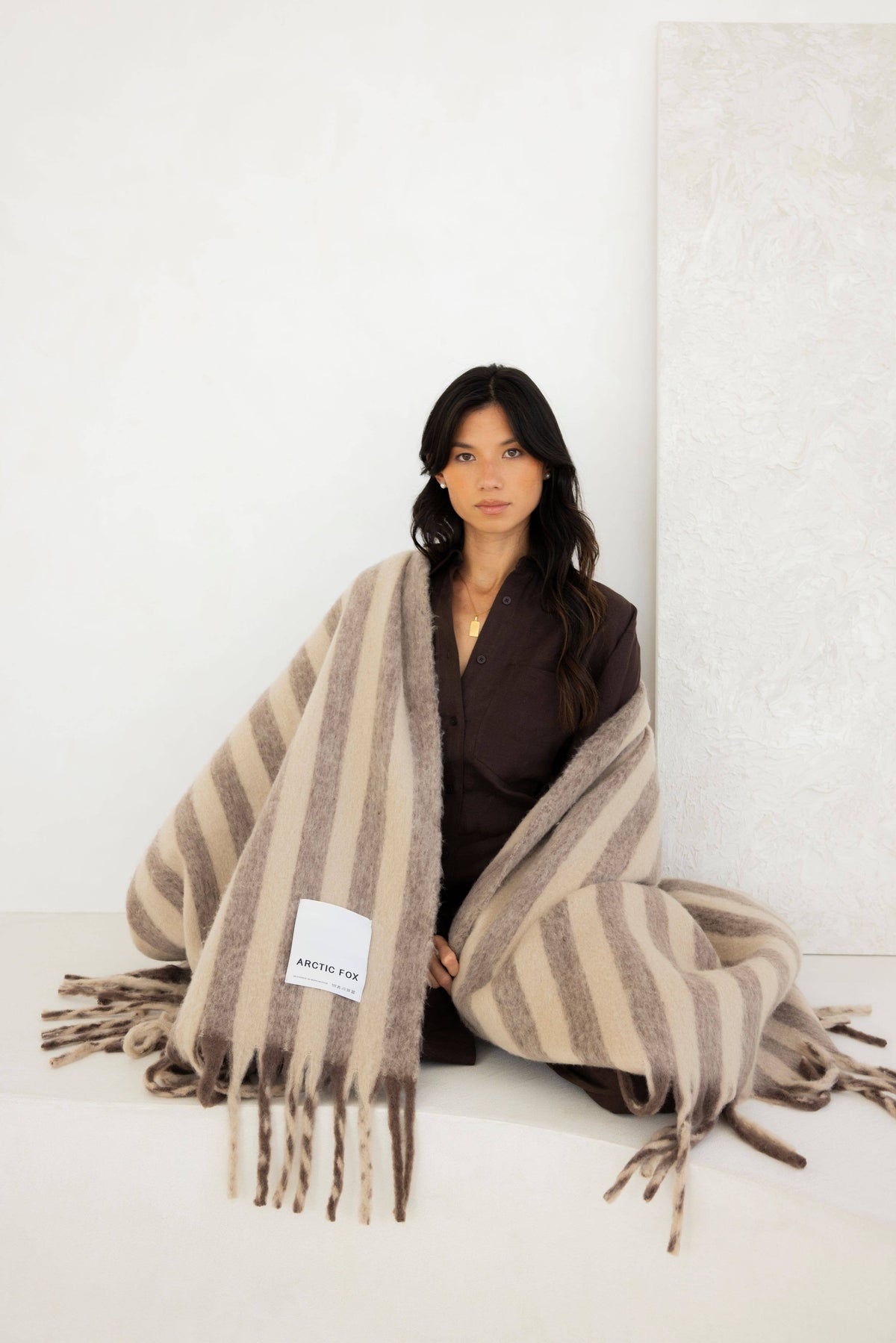The Wool Stripe Throw - Burnt Umber Stripe - Arctic Fox & Co. - North America - FW26