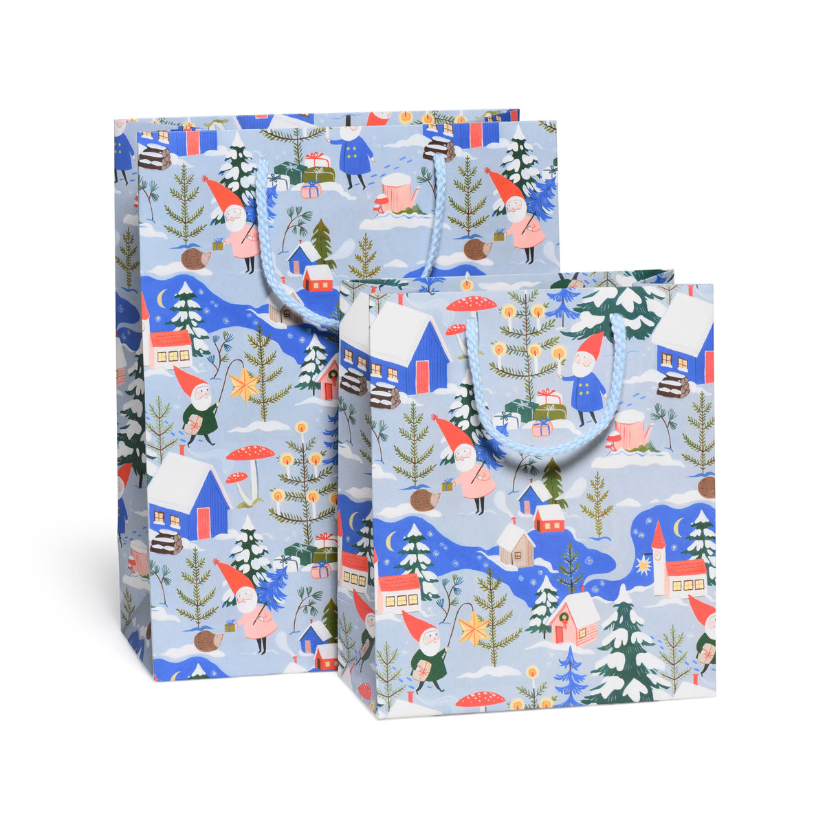 Holiday Gnomes Gift Bags - Red Cap Cards