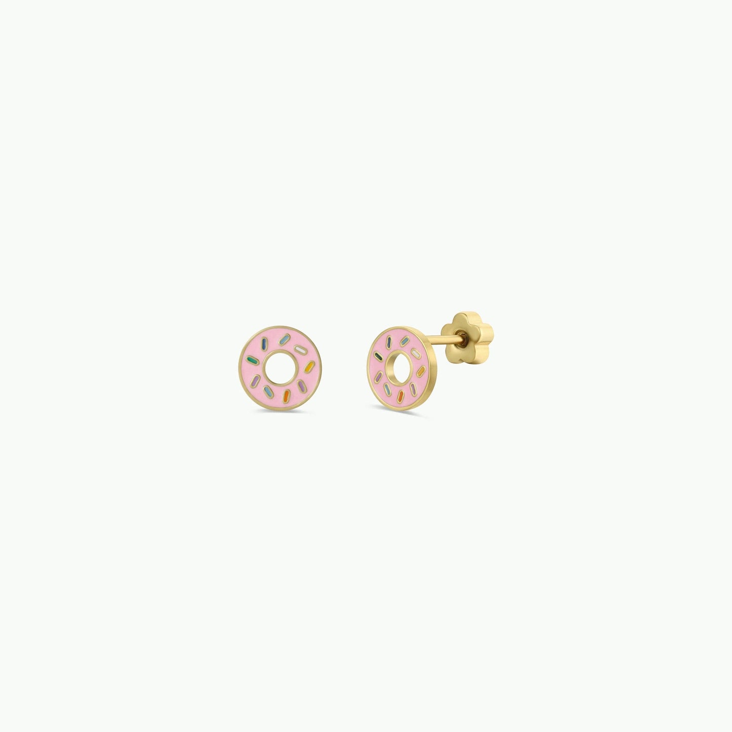 Donut Enamel Flat Back Kids Earrings - JaxKelly
