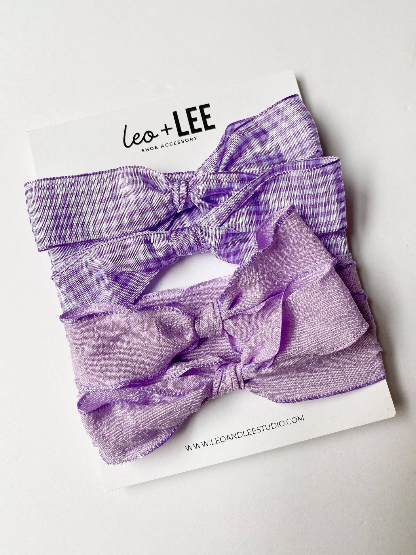 Gingham Shoe Lace Sets– Ribbon Bow Shoe Accessories