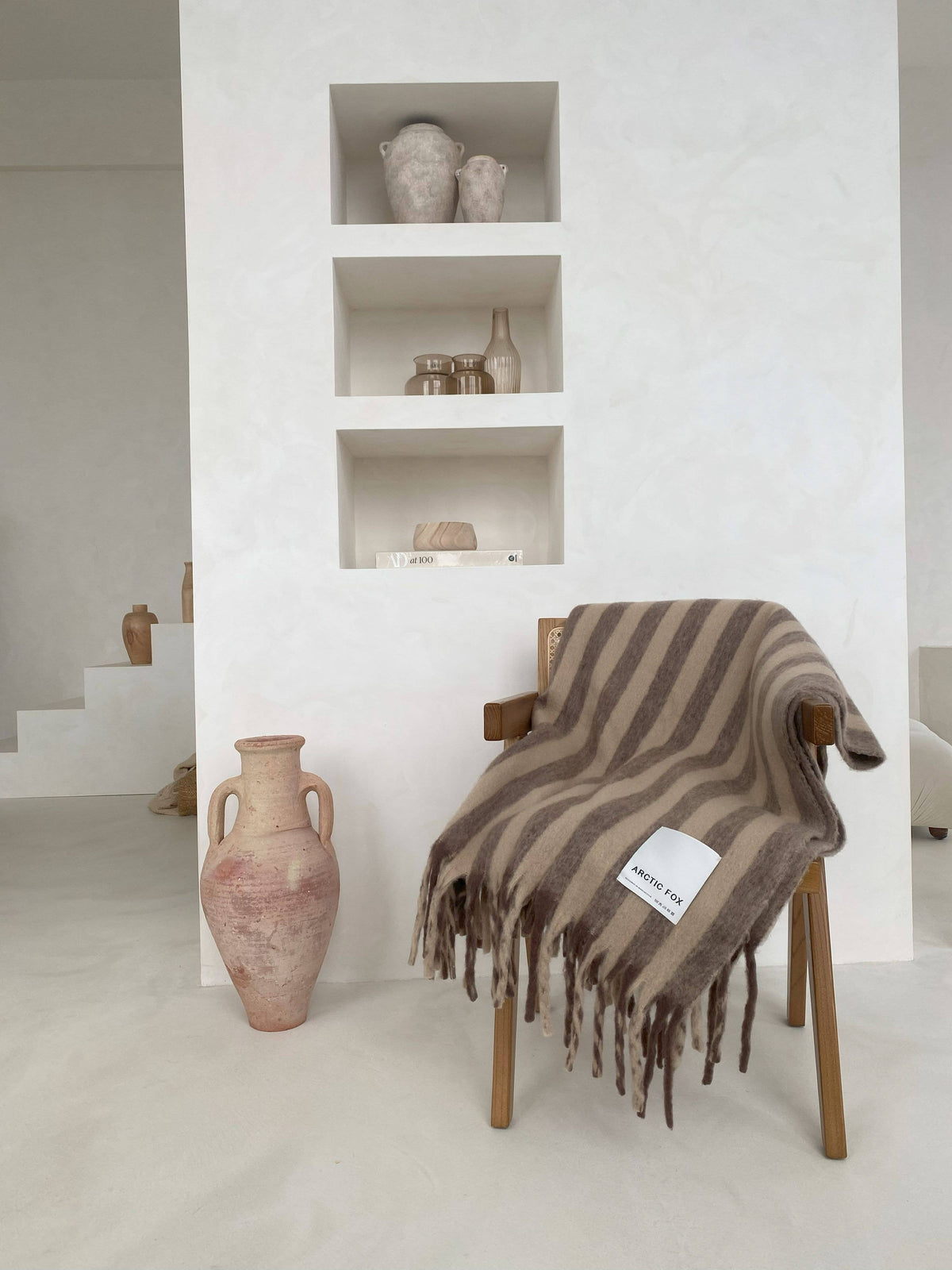 The Wool Stripe Throw - Burnt Umber Stripe - Arctic Fox & Co. - North America - FW26