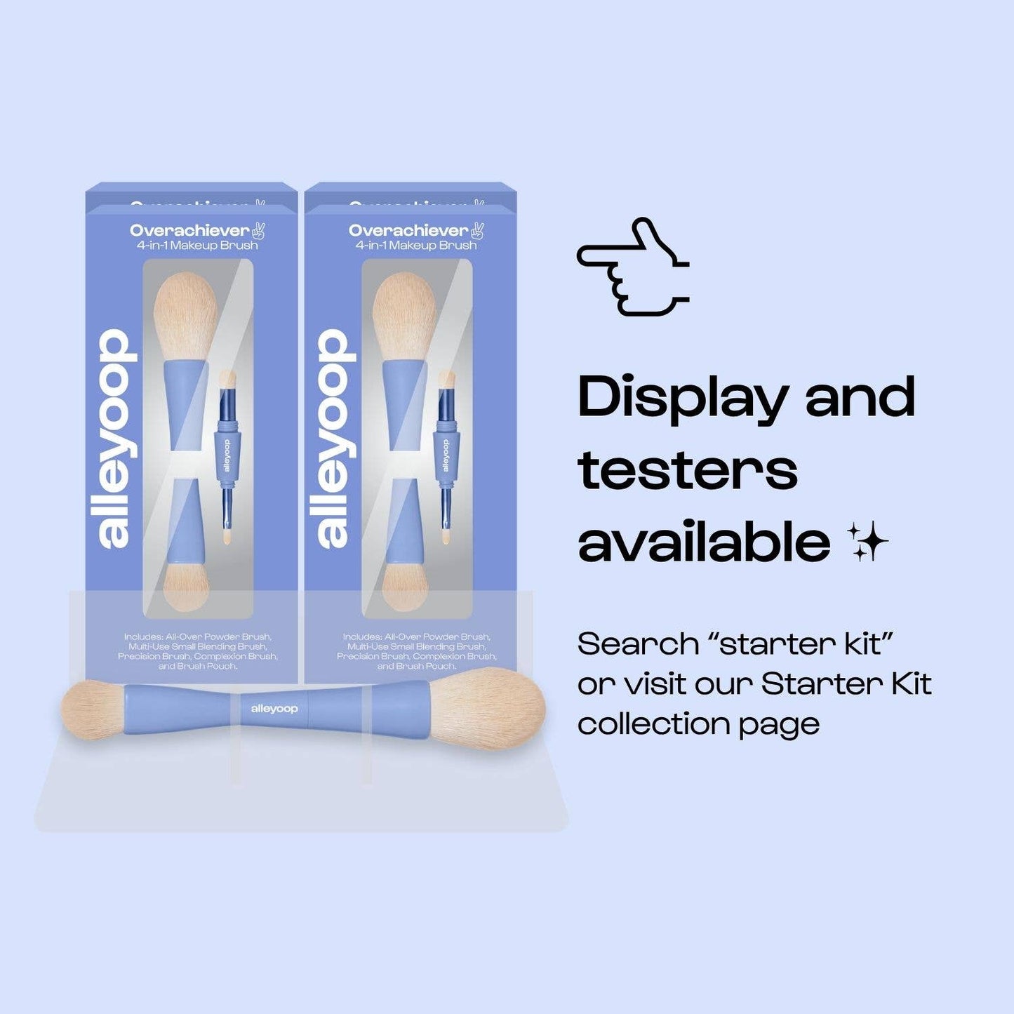 Alleyoop Makeup | Clean Beauty 4-in-1 Makeup Brushes | Beauty Tools | Brush