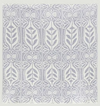 Fog and Cream Merino Wool Throw Blanket - "Silhouette" Bowerbird Studio