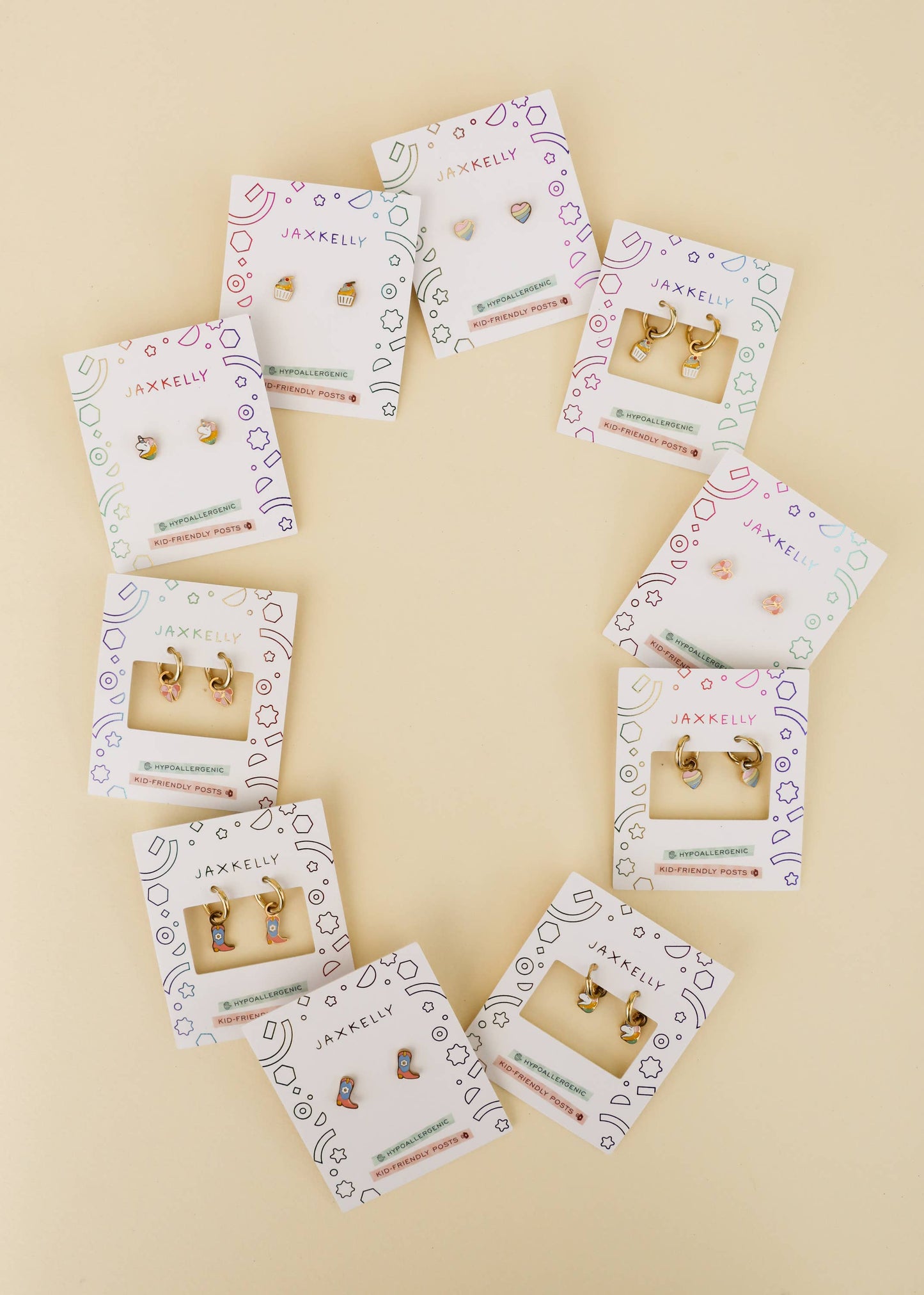 Cupcake Enamel Flat Back Kids Earrings - JaxKelly