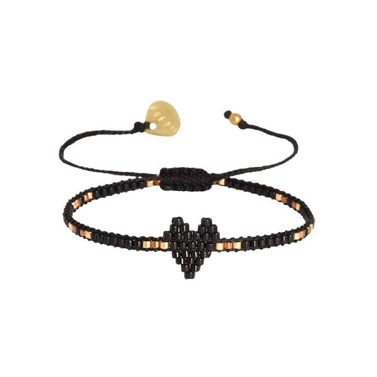 Black Corded Heart Bracelet