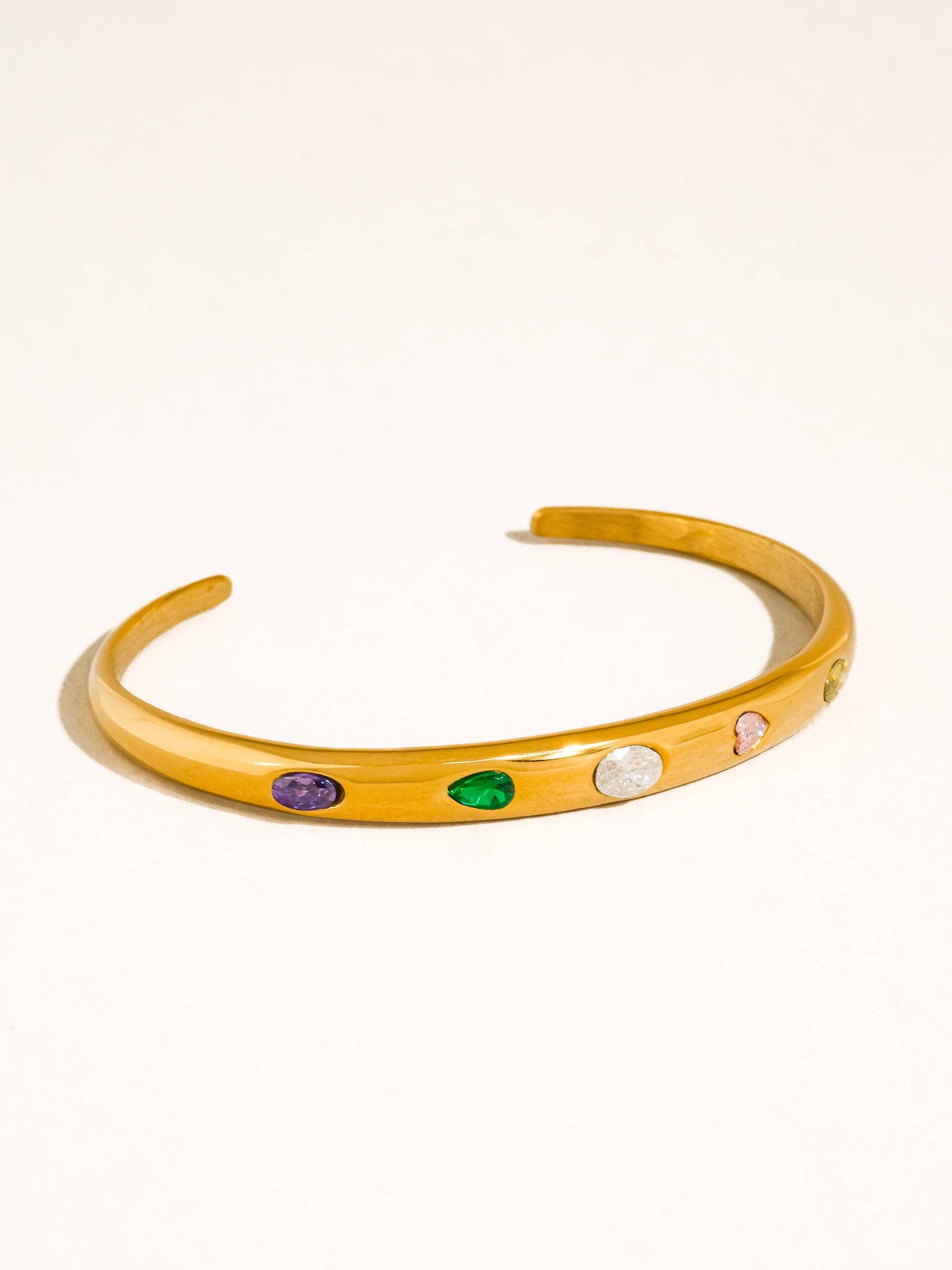 Juneau 18K Gold Non-Tarnish Multicolor CZ Bangle Flânerie by MAIQ