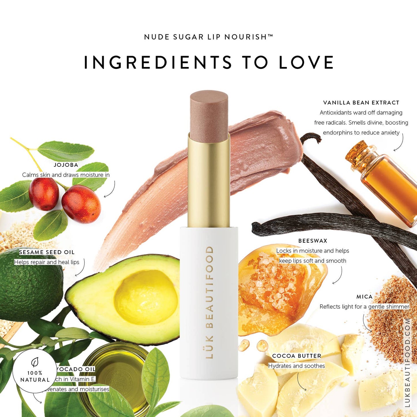 Nude Sugar LÜK BEAUTIFOOD Lip Nourish™ Sheer Lipstick