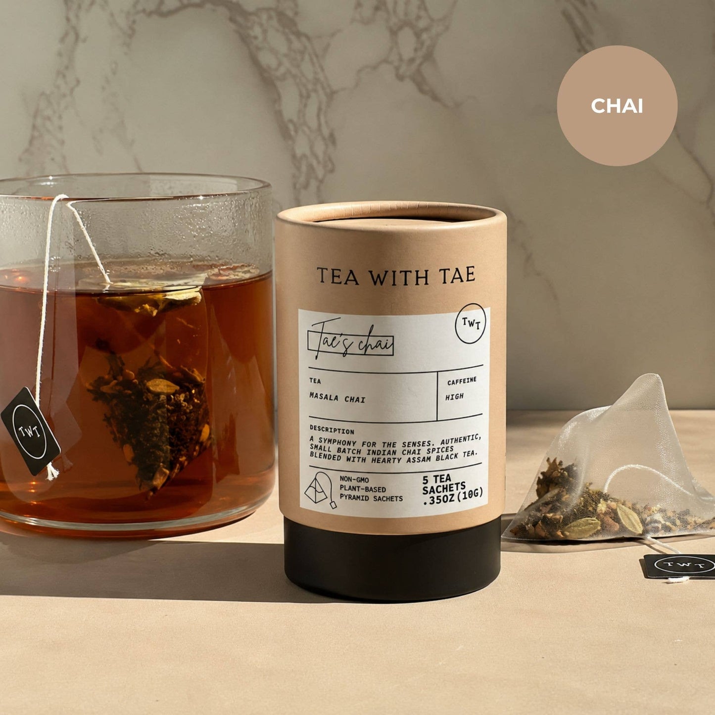 Chai Black Tea Mini Tea Tube Gift (5 tea bags)
