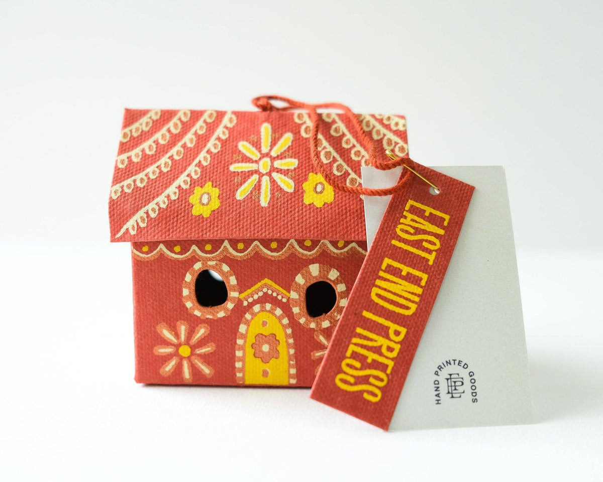 Gingerbread House Screen-Printed Board Decoration - East End Press
