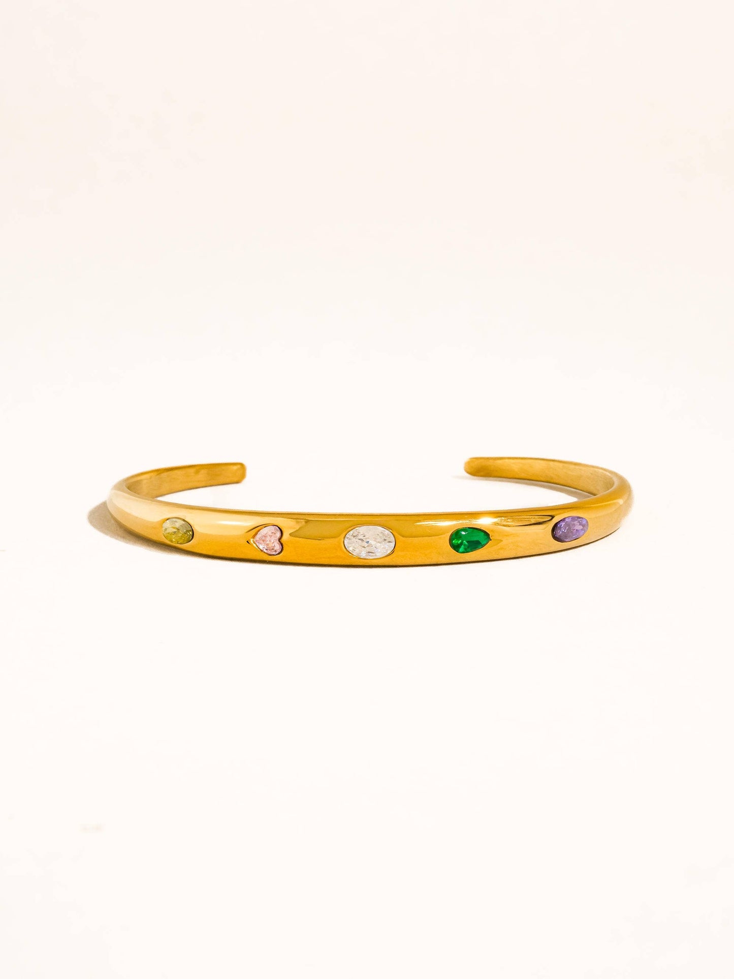Juneau 18K Gold Non-Tarnish Multicolor CZ Bangle Flânerie by MAIQ