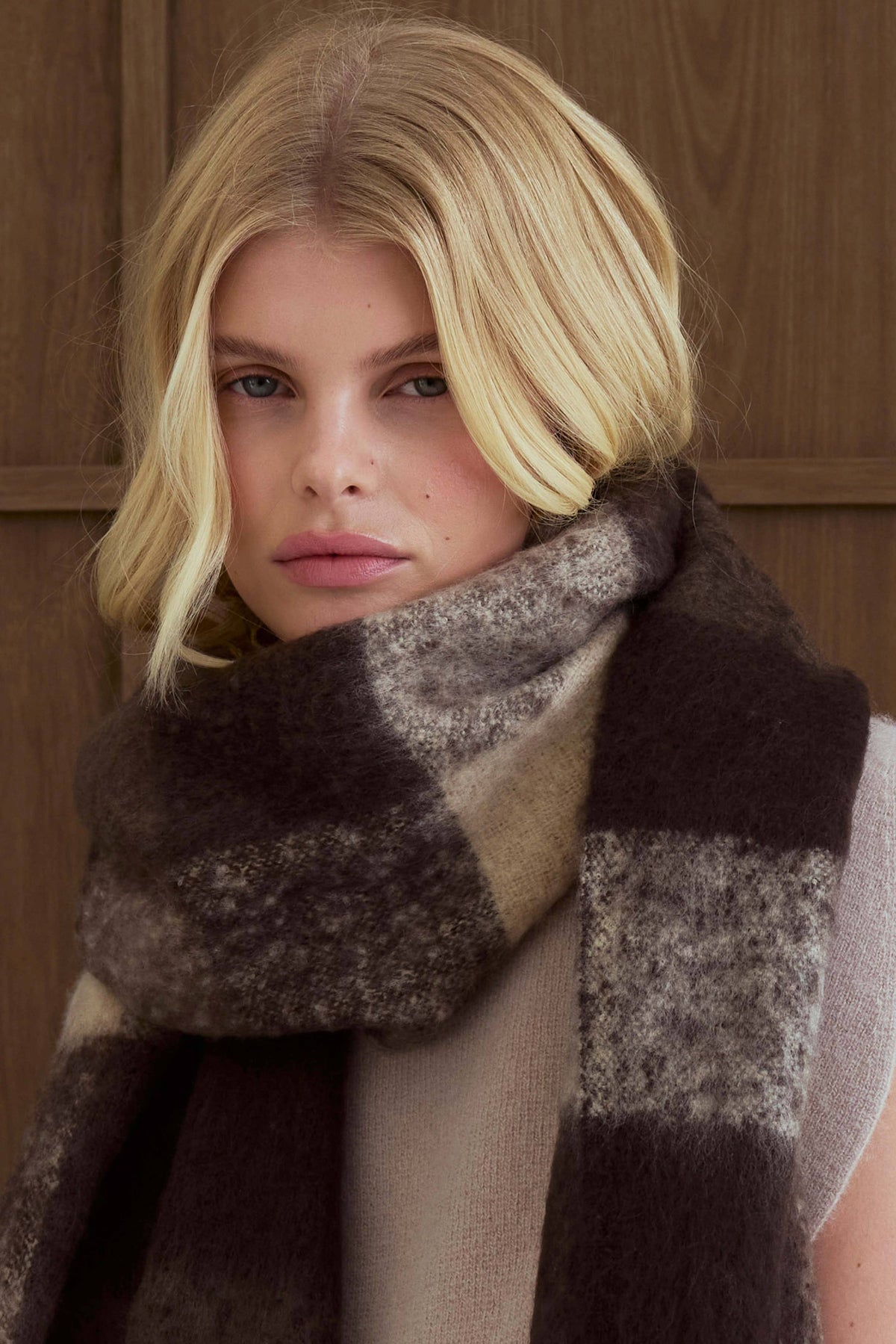 Brown Check Reykjavik Scarf - Arctic Fox & Co. - North America - The Reykjavik Scarf - 100% Recycled - FW26