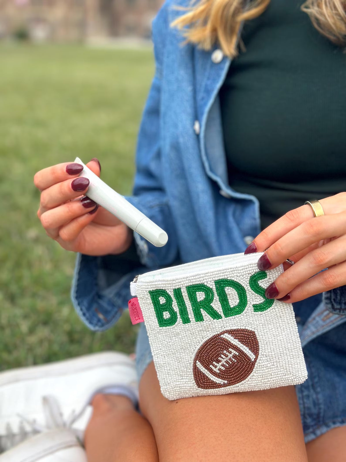 White Go Birds Wristlet - Phannie's