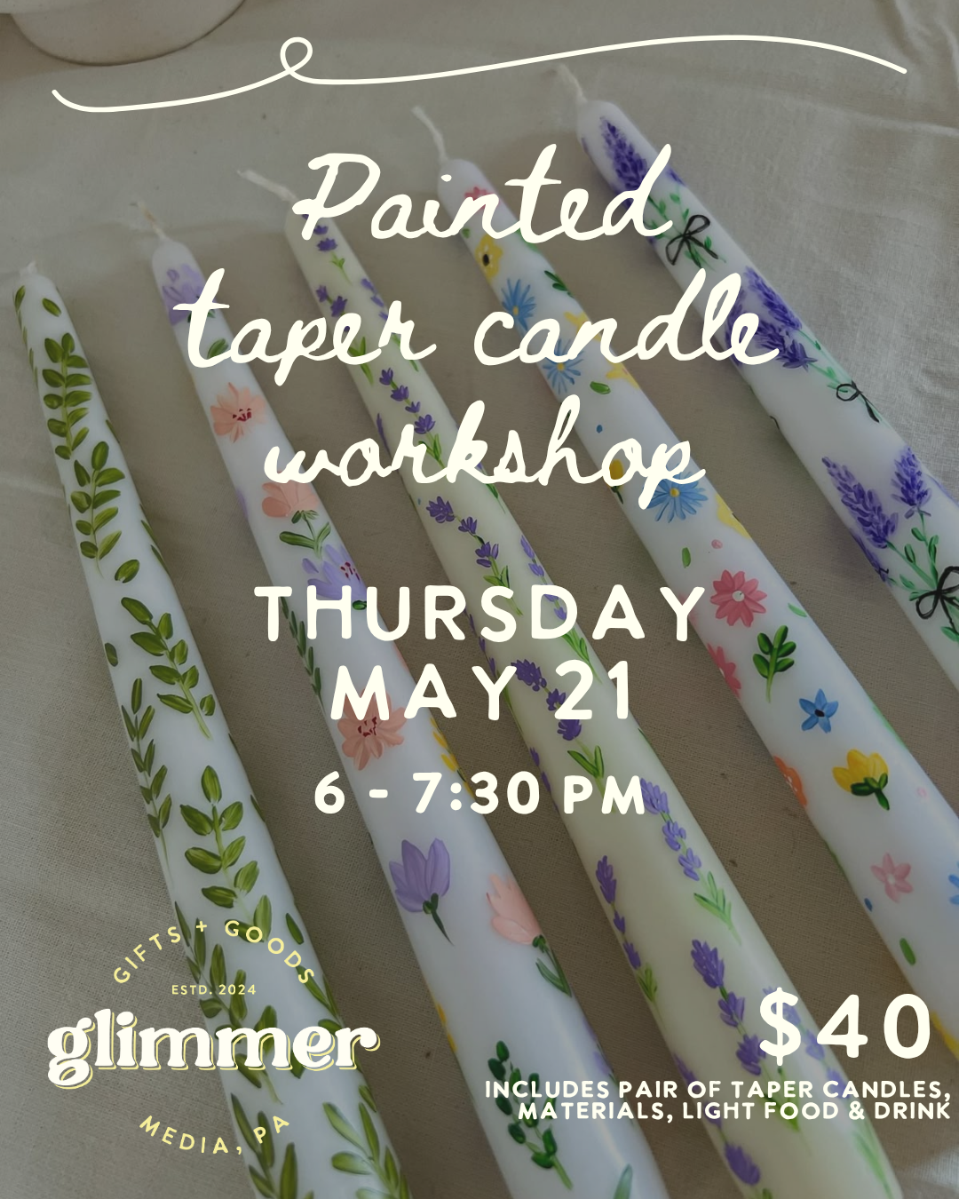 5/21/26: Taper Candle Painting workshop