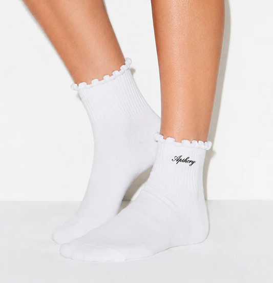 White - Apthcry lettuce edge sock